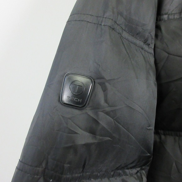 Tumi Tech Men's Black Down Feather Filled Puffer Jacket XL Coat Winter Ski - Picture 12 of 16